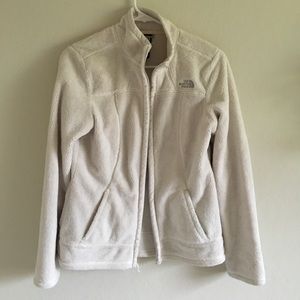 White fuzzy North face